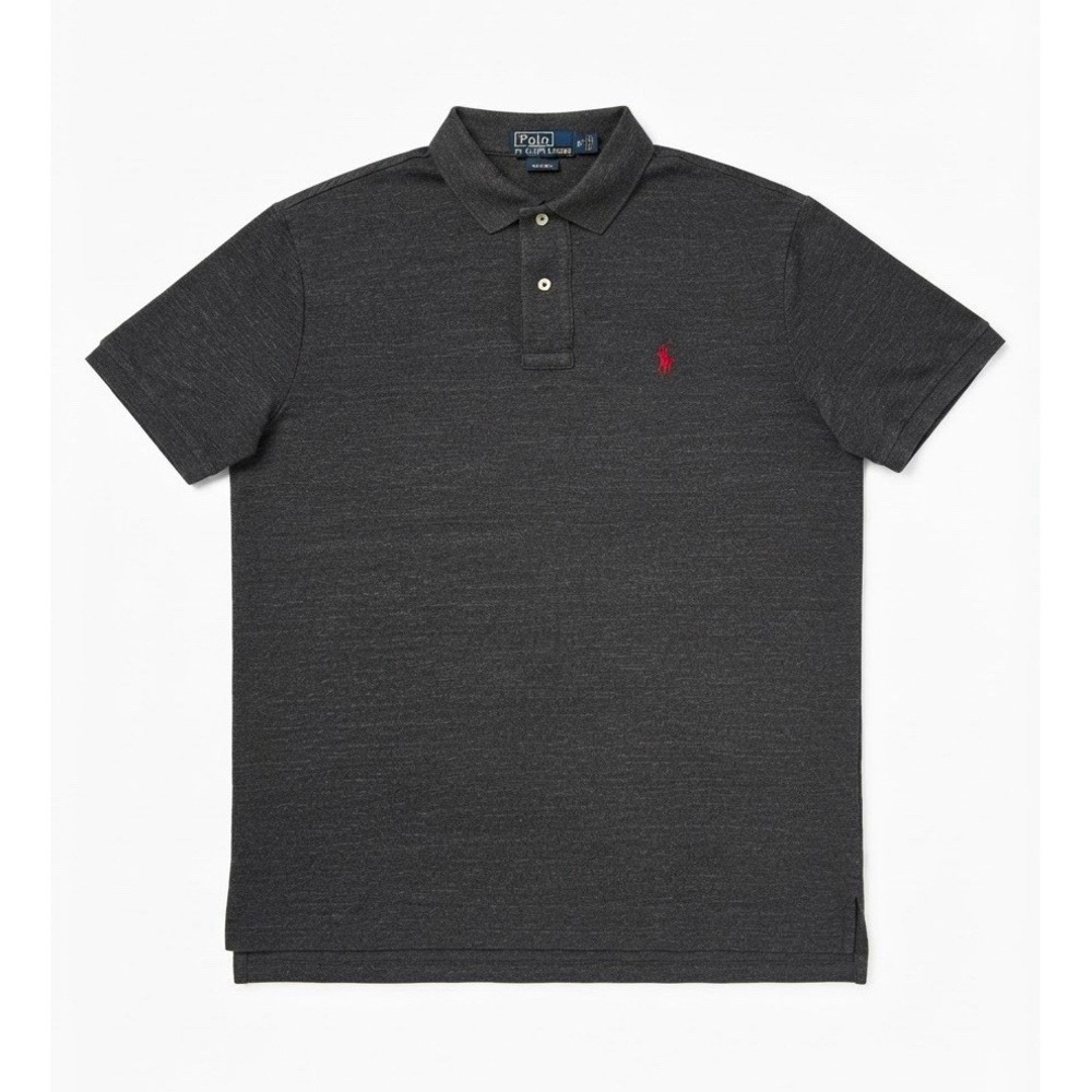 Polo Ralph Lauren Classic Preppy Shirt Mens L Gray Short Sleeve Cotton Golf